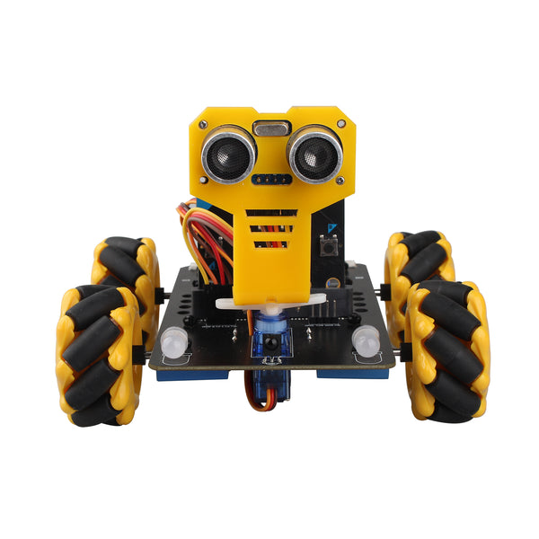 HALJIA Smart Mecanum Wheel Robot Car Compatible with BBC Micro:bit V2 Makecode and Python Programming DIY Coding Educational Kit for Kids Teens Adults (Without Micro:bit)