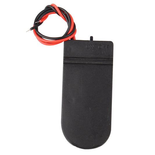 HALJIA 10Pcs 6V ON/OFF Switch 2 x 3V CR2032 Coin Cell Button Battery Holder Socket Box Clip Case for LED with Wire Lead Black