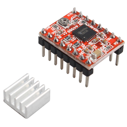 HALJIA 5PCS A4988 Stepstick Stepper Motor Driver Module + Heat Sink Compatible with 3d Printer Reprap