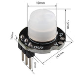 HALJIA SR602 MINI Motion Sensor Detector Module Micro SR602 Pyroelectric Infrared PIR Kit Sensory Probe Switch with Sensing Distance up to 5 Meters Compatible with Arduino DIY With Lens