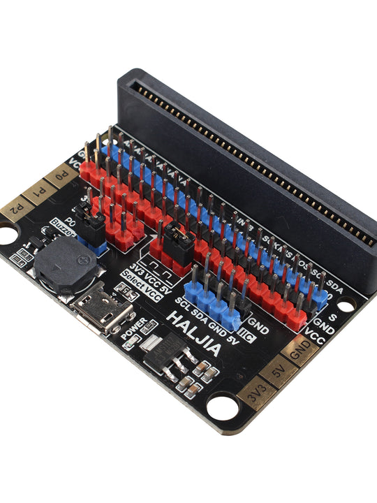 HALJIA Expansion Board for Micro:bit Adapter Plate Mini Breakout Board Integrated Buzzer Adapter IO IIC Ports Compatible with BBC Micro:bit V2, V1 Controller Board