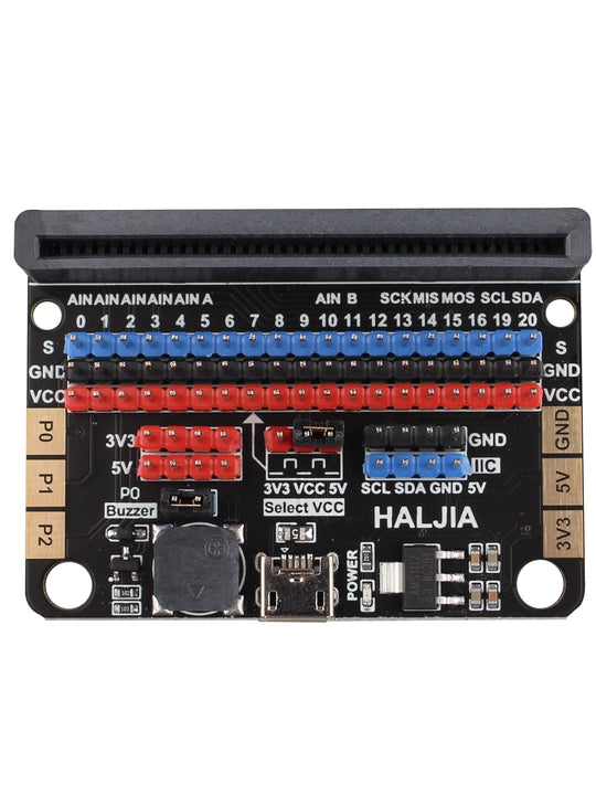 HALJIA Expansion Board for Micro:bit Adapter Plate Mini Breakout Board Integrated Buzzer Adapter IO IIC Ports Compatible with BBC Micro:bit V2, V1 Controller Board