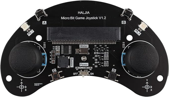 HALJIA Micro:bit Wireless Control Handle Compatible with BBC Micro:bit V2 Robotic Game Joystick Makecode DIY Graphic Programming Controller STEM Education Toy for Kids (Without Micro:bit)