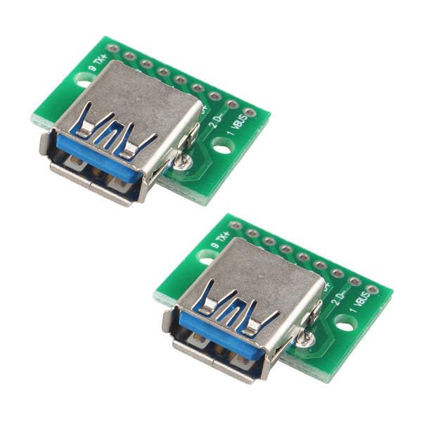 HALJIA 2pcs USB3.0 to DIP 2.54mm 9pin Female Pcb Converter Connectors