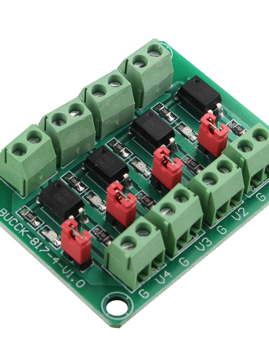 HALJIA PC817 4 Channel Optocoupler Isolation Board Voltage Control Converter Adapter Module 3.6-30V Driver Photoelectric Isolated Module PC 817