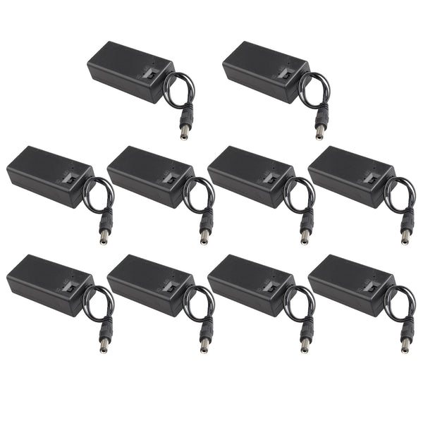 HALJIA 10Pcs 9V Battery Holder Project Box with 2.1mm x 5.5mm DC Plug and On/Off Switch Case Cover Compatible with CCTV, DIY, Arduinos, motors, solenoids, LED strips