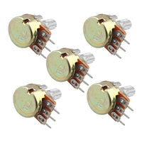 HALJIA 5pcs Potentiometer 5K OHM Compatible with Arduino Raspberry Pi and Other Projects with Knurled Shaft