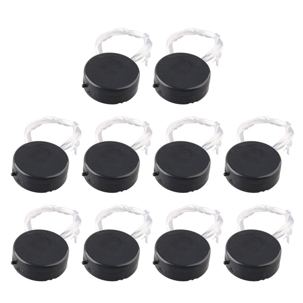 HALJIA 10PCS 2 x CR2032 General Coin Button Cell Battery Holder Socket with Cover, Battery Adapter Clip Socket Holder Container Box Case Black with On/Off Switch and Wire Leads