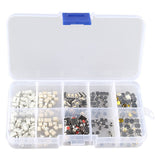 HALJIA 250PCS 10Value Tactile Push Button Touch Switch Micro Momentary Tact SMD Assortment Kit + Plastic Box