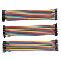 HALJIA 120pcs 30CM 12Inch Multicolored Jumper Wire 40pin Male to Female, 40pin Male to Male, 40pin Female to Female Breadboard Jumper Wires Ribbon Cables Kit