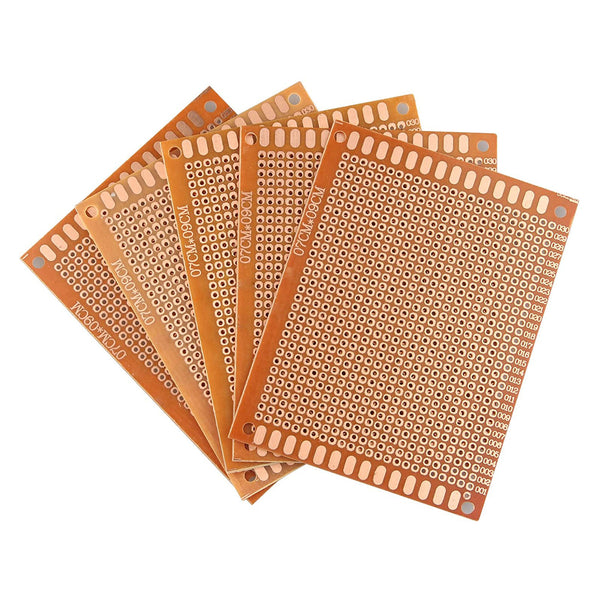 HALJIA 5 Pieces 7CM X 9CM Prototype Universal PCB Circuit Board Breadboard Bakelite Single Side Copper For DIY Soldering