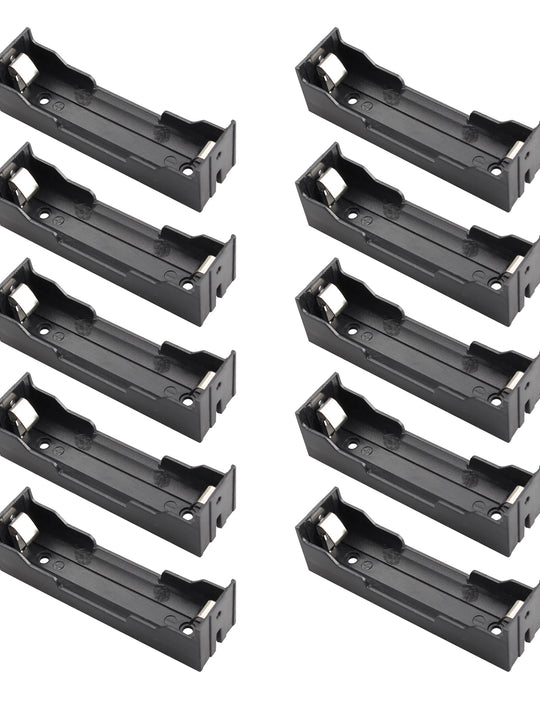 HALJIA 10Pcs 3.7V 18650 Battery Holder Case Plastic Battery Cover Storage Box with Pin
