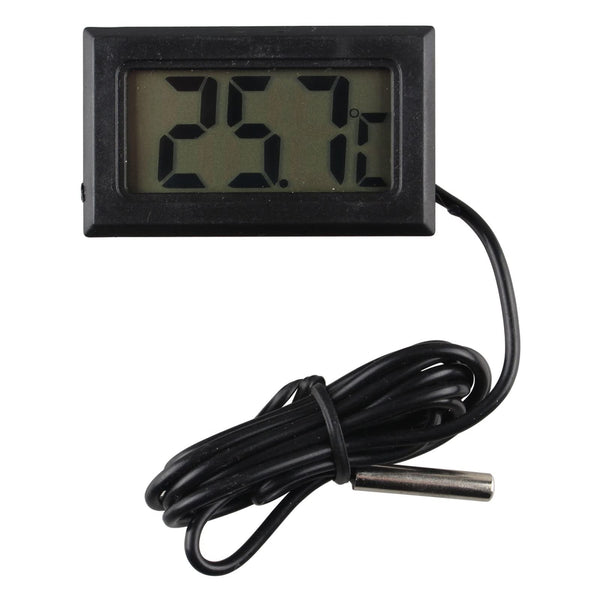HALJIA Digital Compact LCD Monitor Thermometer with Outdoors Remote Sensor with 1M Temperature Probe