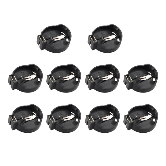 HALJIA 10Pcs Portable 3V CR2032 CR2025 General Coin Button Cell Battery Adapter Clip Socket Holder Container Box Case Black