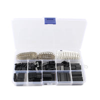 HALJIA 650PCS 2.54mm Dupont Wire Jumper Pin Header Connectors Male Female Crimp Pins Kit, 2.54mm Pitch Pin Head Connector Male and Female Plug Housing Connector Adaptor Assortment Kit with Box