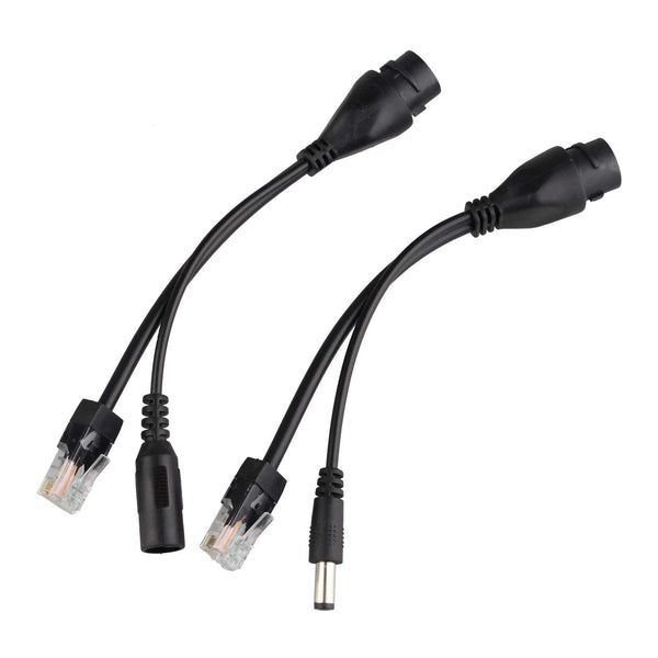 HALJIA POE Passive Power over Ethernet PoE Adapter Injector Splitter Kit 12v-48v For IP Camera, CCTV, Network -Black (1 PoE injector cable PoE