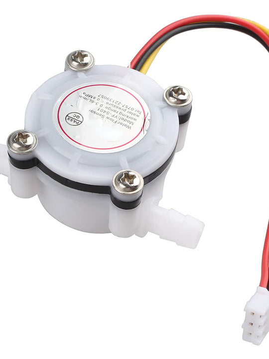 HALJIA YF-S401 0.5-5L/min Water Flow Hall Sensor Switch Flow Meter Flowmeter Counter-White