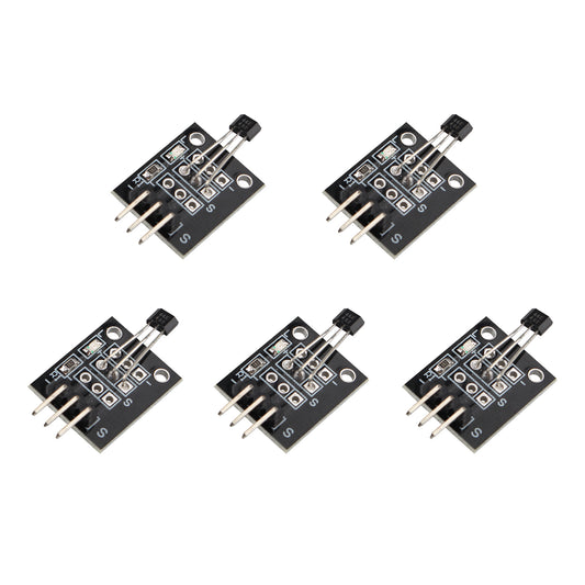 HALJIA 5Pcs KY-003 Hall Effect Magnetic Sensor Module DC 5V Compatible with Arduino PIC AVR Smart Cars