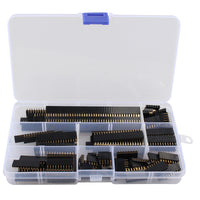 HALJIA 120pcs 2.54mm Straight Single Row Stackable Female Pin Header Strip, PCB Board Female Pin Header Socket Connector Compatible with Arduino Shield (4Pin/6Pin/8Pin/10Pin/12Pin/16Pin/20Pin/40Pin)