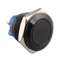 HALJIA 16mm Metal Momentary Push Button Switch Starter Resetable 3A/220V Waterproof for DIY Car Automobile Repacking Switch Black Shell