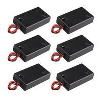 HALJIA 6Pcs 4.5V AAA 3 x 1.5V Battery Holder Case Plastic Battery Storage Box with ON/OFF Switch Case Cover and Wire Leads