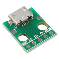 HALJIA Micro USB to DIP Adapter 5 Pin Female Connector B Type PCB Converter Module Board (2PCS)