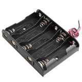 HALJIA 2Pcs 7.5V AA 5 x 1.5V Plastic Battery Holder Case Battery Storage Box with Wire Leads