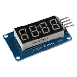 HALJIA 4-Digit 4-Segment Digital TM1637 LED Tube Clock Display Module With Brightness Adjustable Compatible with Arduino