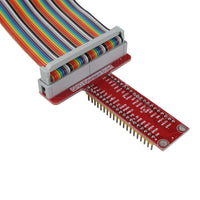 HALJIA T-Shaped GPIO Breakout Expansion Board + 40pin Ribbon Cable Compatible with Raspberry Pi 3 2 B+ Assembled T Type GPIO Adapter with 21cm 40 Pin Flat Ribbon Cable