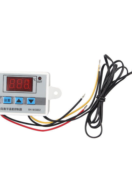 HALJIA XH-W3002 DC 24V Digital Temperature Controller XH W3002 Thermostat with Waterproof Probe 1m Heating or Cooling 0.1 ℃ Accuracy