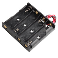 HALJIA 5Pcs 6V AA 4 x 1.5V Plastic Battery Holder Case Battery Storage Box with Wire Leads