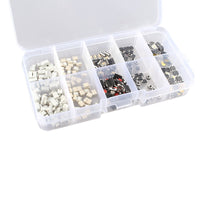 HALJIA 250PCS 10Value Tactile Push Button Touch Switch Micro Momentary Tact SMD Assortment Kit + Plastic Box