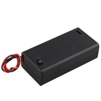 HALJIA 10Pcs 3V AA 2 x 1.5V Battery Holder Case Plastic Battery Storage Box with Case Cover ON/OFF Switch Wire Leads