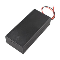 HALJIA 2PCS 2 × 3.7V 18650 Battery Holder with Cover, 18650 × 2 7.4V Plastic Battery Storage Box with ON/OFF Switch and Wire Leads 2 Solts, Holder Case for 3.7V 18650 Battery