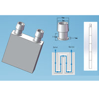 HALJIA Water-Cooled Heat Sink Radiator 40 * 40 * 12mm Aluminum Water Liquid Cooling Module Plate for CPU Semiconductor
