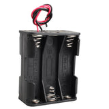 HALJIA 2Pcs 9V AA 6 x 1.5V Plastic CELL Battery Clip Slot Holder Case Battery Storage Box Double Deck/Back to Back with Wire Leads
