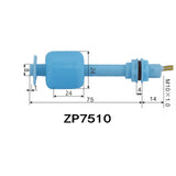 HALJIA ZP7510 Mini Liquid Water Level Sensor Vertical Float Switch Tank Liquid Water Sensor Floating Switches L=75mm