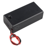 HALJIA 2Pcs 9V Battery Holder Box Case With Cover Switch On/Off Wire Lead