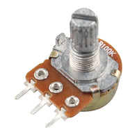 HALJIA 5pcs Potentiometer 100K OHM Compatible with Arduino Raspberry Pi and Other Projects with Knurled Shaft