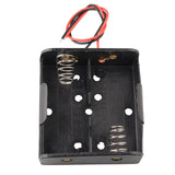 HALJIA 2PCS 2 x 1.5V C Battery Holder Case, 3V Plastic Battery Storage Box with Wire Lead, 2 Slots Battery Box Black