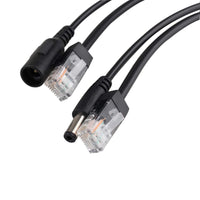 HALJIA POE Passive Power over Ethernet PoE Adapter Injector Splitter Kit 12v-48v For IP Camera, CCTV, Network -Black (1 * PoE injector cable + 1 * PoE splitter cable)