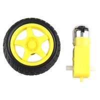 HALJIA DC Drive Gear Motor Tyre Tire Wheel Set for Smart Car Robot Compatible with Arduino DIY