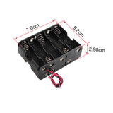 HALJIA 2Pcs 15V AA 10 x 1.5V Plastic CELL Battery Clip Slot Holder Case Battery Storage Box Double Deck/Back to Back with Wire Leads