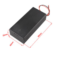 HALJIA 2PCS 2 × 3.7V 18650 Battery Holder with Cover, 18650 × 2 7.4V Plastic Battery Storage Box with ON/OFF Switch and Wire Leads 2 Solts, Holder Case for 3.7V 18650 Battery