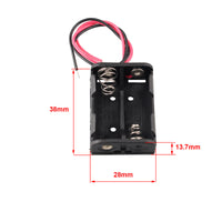 HALJIA 5PCS 2 × 12V 23A Plastic Spring Clip Battery Holder Case Storage Box 24V 23A Battery Holder Battery Box with Wire Lead Black